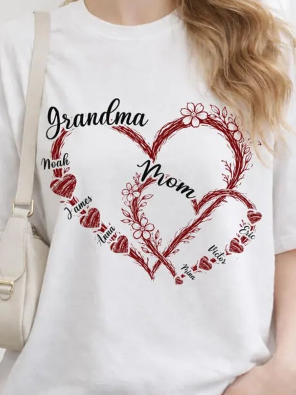 Mom Heart Shirt, Mothers Day Gift, Personalized Family Names Shirt